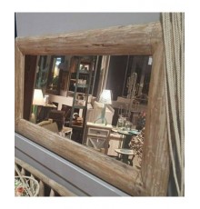 Specchio cornice in legno massello anticato 90x70 cm spessore 4 cm