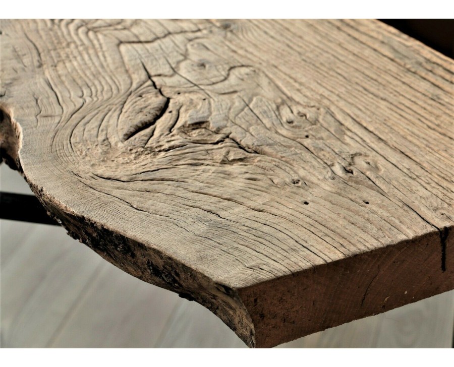 Mensole in olmo in legno massello vecchio naturale 120x25 cm spessore 5 cm