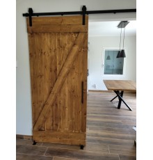 PORTA SCORREVOLE BARN DOOR IN LEGNO MASSELLO DI ABETE 215 x 84 INDUSTRIAL  STYLE